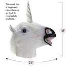 Unicorn Head Costume Accessory - Realistic White and Pink Animal Unicorn Horse Head for All Ages