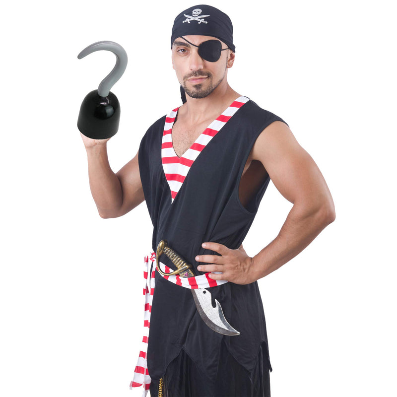 Captain Hook Costume Accessories - Plastic Hook Pirate Costume Accessory - 1 Piece Black