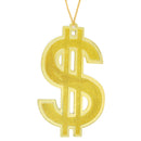 Hip Hop Gold Necklace - Rapper Dollar Sign Medallion Gangster Golden Chain Costume Bling Jewelry