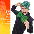 Irish Plaid Green Fedora - St. Patrick's Day Costume Accessories Leprechaun Hat for Men Women and Kids