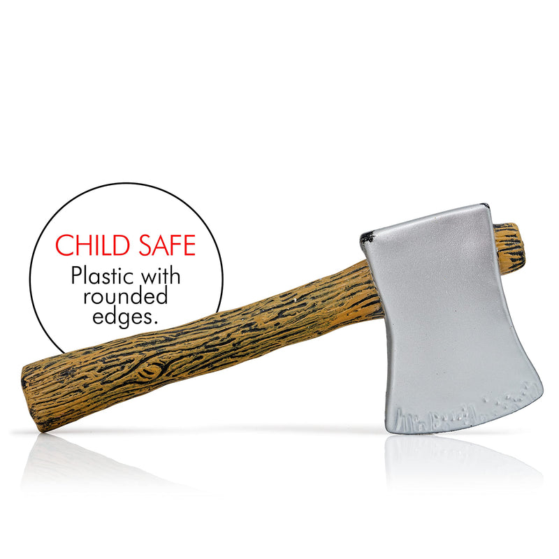Realistic Hatchet Axe Toy - Wood Look Lumberjack Props Costume Accessories with Fake Tin Blade