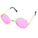 Pink Round Hippie Glasses - Pink 60's Style Hipster Circle Sunglasses - 1 Pair