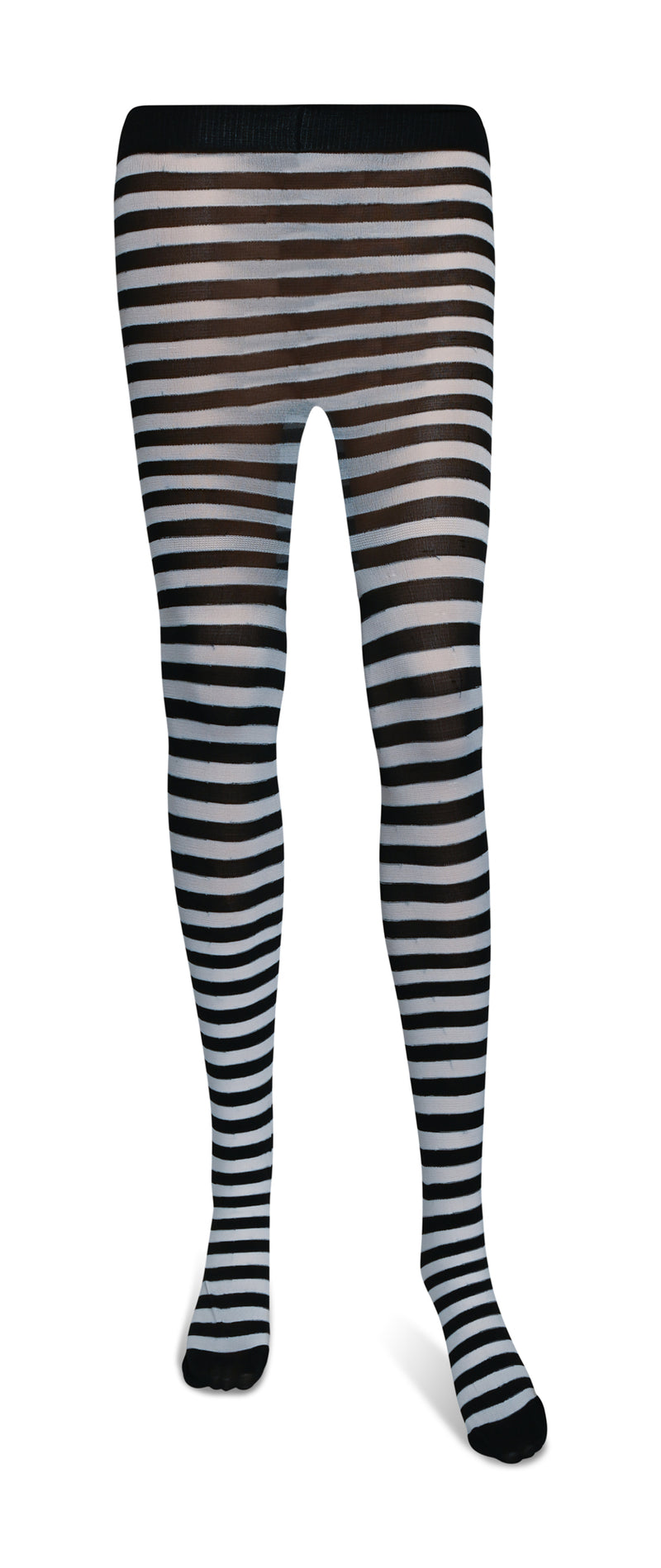 Black and White Tights - Striped Nylon Stretch Pantyhose Stocking Accessories for Every Day Attire and Costumes for Men, Women and Kids