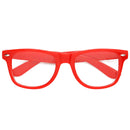 Red Clear Lens Glasses - 80's Style Non Prescription Retro Frames Nerd Costume Eyeglasses