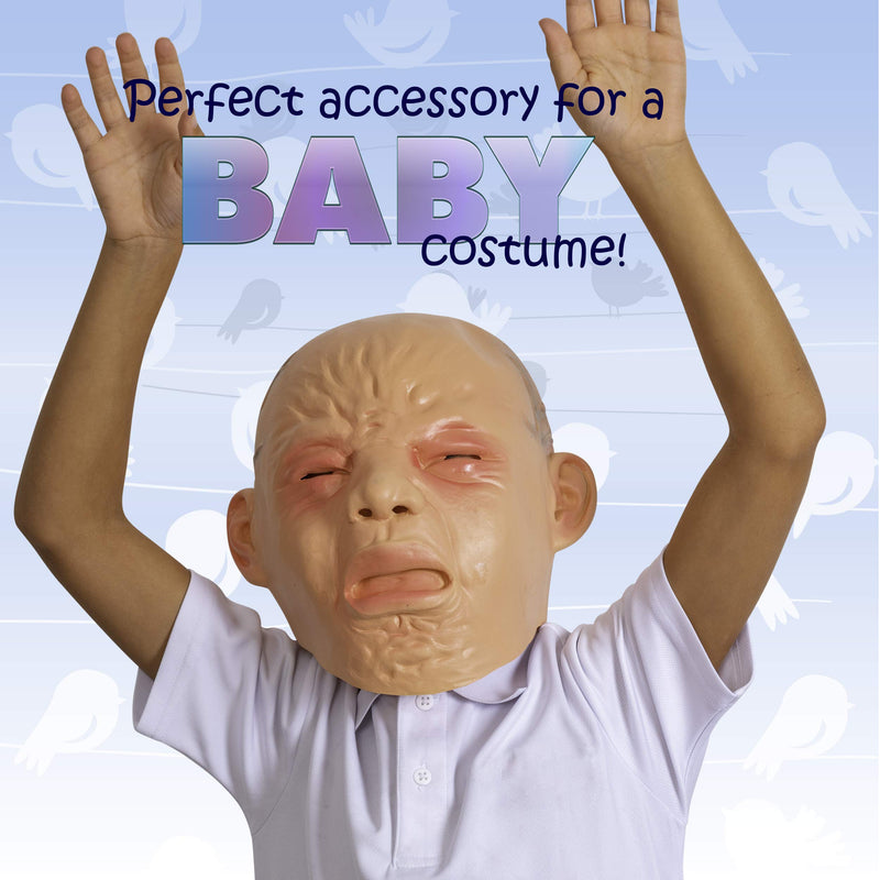 Crying Baby Costume Mask - Angry Crybaby Funny Lifelike Rubber Face Mask Accessories for Costumes for Adults and Children