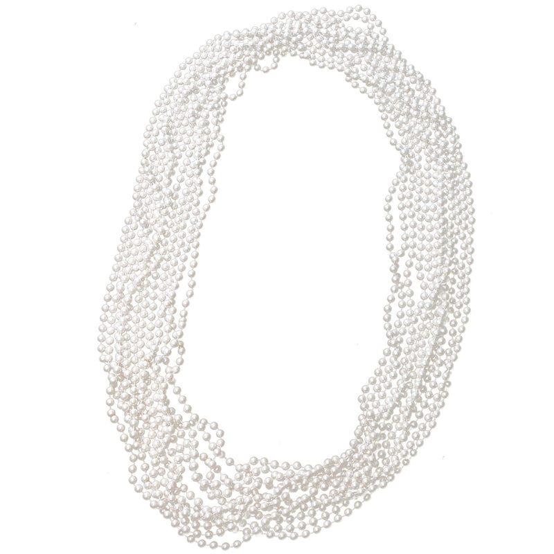 Faux White Pearl Necklaces - Pearl Beaded Necklace Party Favors - 12Pk