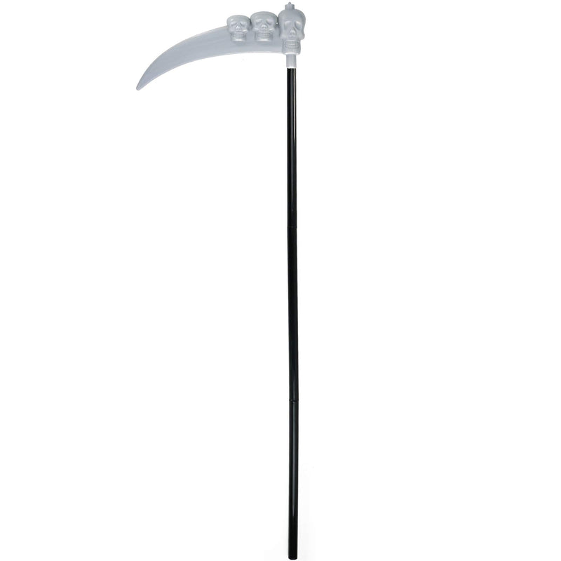 Scythe Staff with Skulls - Grim Reaper Death Scythe Costume Accessories Weapon Prop