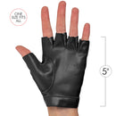 Fingerless Biker Jazz Gloves - 80s Style Gothic Black Faux Leather Punk Biker Gloves with Heart Cutout for Women and Kids