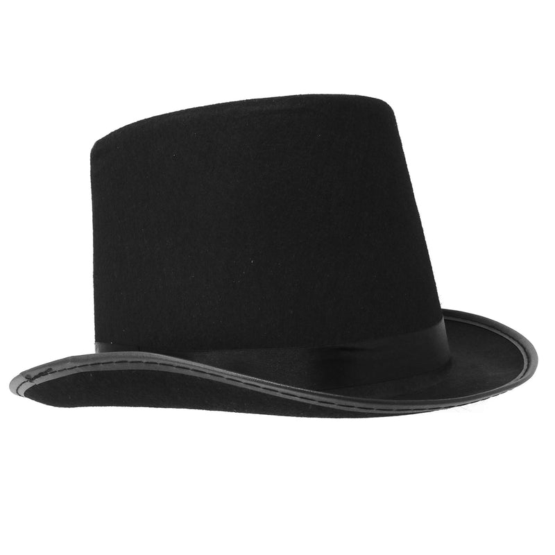 Black Felt Top Hat - Costume Hats for Magician or Ringmaster Costumes - 1 Piece