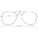 Silver Mirrored Aviator Sunglasses - Military Style Mirror Sun Glasses with Metal Frame and UV 400 Protection