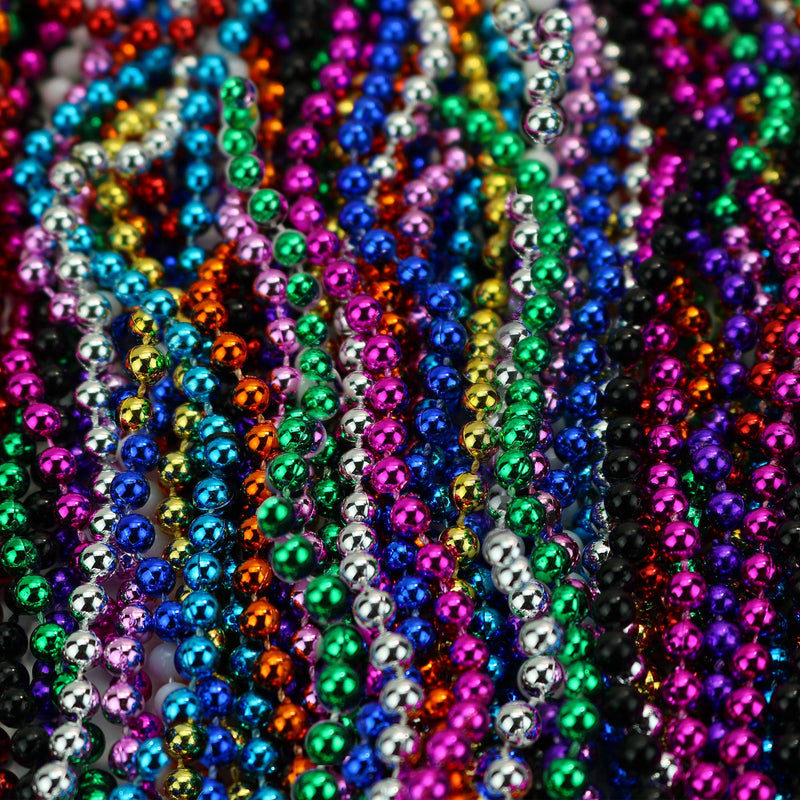 12 - Hot Pink Metallic Mardi Gras Hot Girl Beads! (One Dozen)