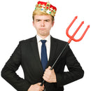 Regal Gold King Crown - Royal Red Felt Imperial Jeweled Mens and Womens Unisex Party Dress Up Accessory Crowns - 1 Piece