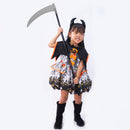 Skeleteen Grey Death Scythe Staff - Grim Reaper Death Costume Accessories Weapon Scythe Prop