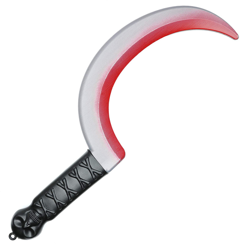 Bloody Sickle Weapon Prop - Fake Zombie Costume Accessories Weapons Knife Props with Jolly Roger Handle