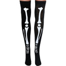 Skeleton Thigh High Socks - Goth Costume Bone Over The Knee High Sock Anatomical Skeletal Spooky Tight Stockings - 1 Pair