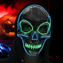 Light Up Costume Mask - Scary Glowing Face Mask with Lights for Masquerade Party and Festival Costumes