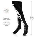 Skeleton Thigh High Socks - Goth Costume Bone Over The Knee High Sock Anatomical Skeletal Spooky Tight Stockings - 1 Pair