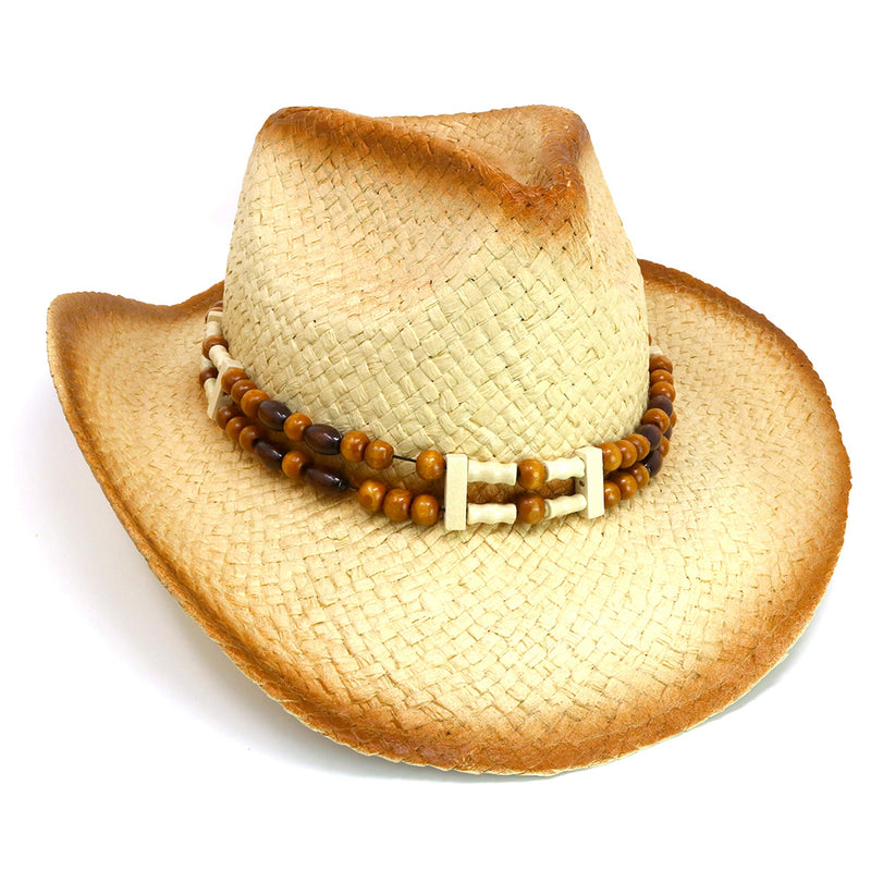 Western Straw Cowboy Hat - Straw Woven Cow Boy Hats Costume Accessories - 1 Piece