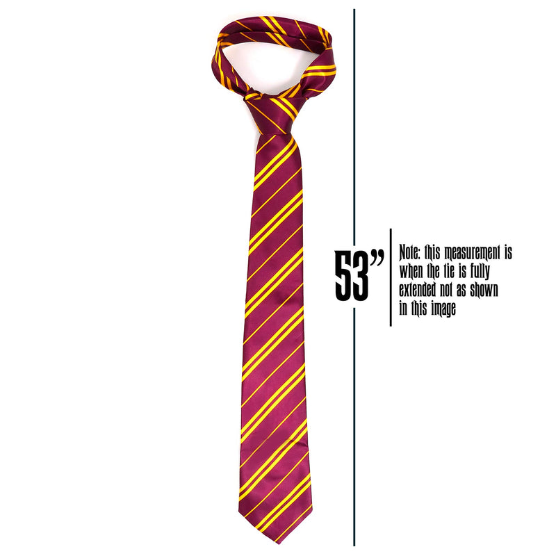 Maroon and Gold Tie - Wizard Costume Accessories Dress Up Ties - 1 Piece