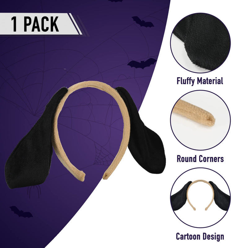 Puppy Dog Costume Set - Brown and Black Dog Ears, Bow Tie and Tail Accessories Kit for Kids of All Ages