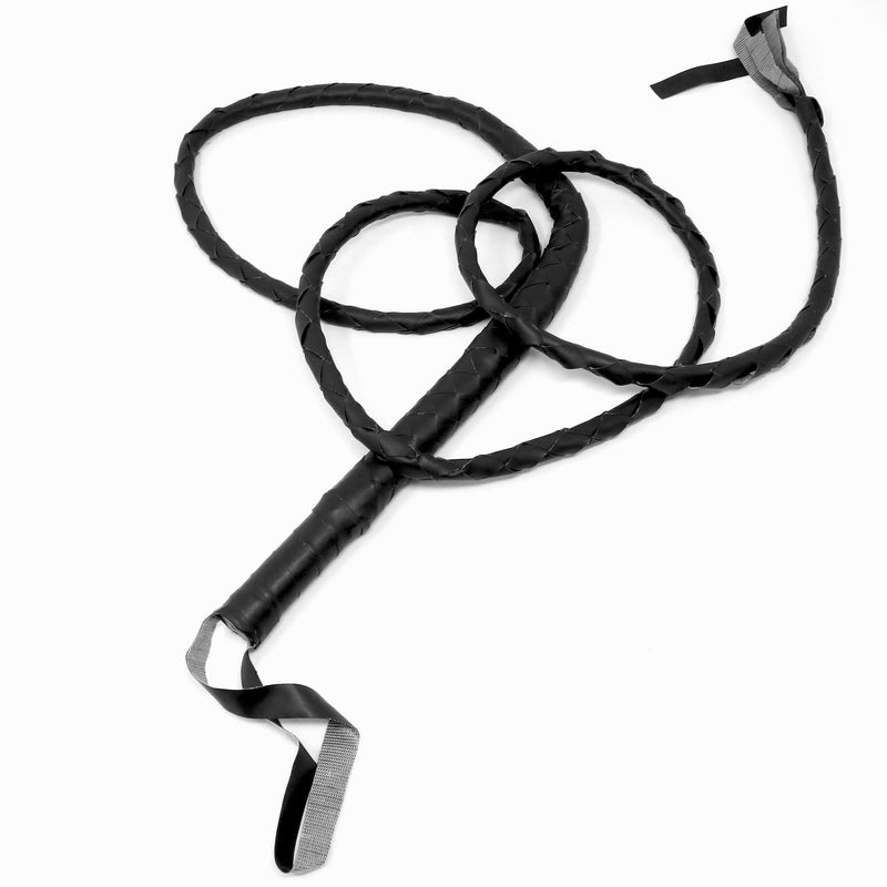 Faux Leather Black Whip - 6.5' Woven Costume Accessories Whips - 1 Piece