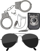Kids Spy Set Accessories - Cool Spy Gadgets Equipment for Detective Costumes with Sunglasses, Ear Piece, Badge, and Handcuffs