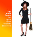 Witch Broomstick Costume Accessories - Realistic Wizard Flying Felt Broom Stick Costumes Accessory for All Children