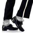 Silver Sequin Costume Socks - Sparkle Dance Party Silver Sequined Shiny Sock Cover Cuffs Costumes Accessories