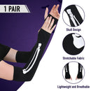 Bone Hand Skeleton Gloves - Costume Accessories Fingerless Skeleton Stretch Elbow Gloves for Adults and Children