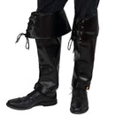 Faux Leather Pirate Boots - Over The Shoe Black Costume Bo... Laces for Medieval and Renaissance Costumes for Adults and Children