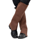 Faux Suede Steampunk Boots - Over The Shoe Brown Costume Boots Accessories with Gold Buttons for Medieval and Renaissance Costumes for Adults and Children