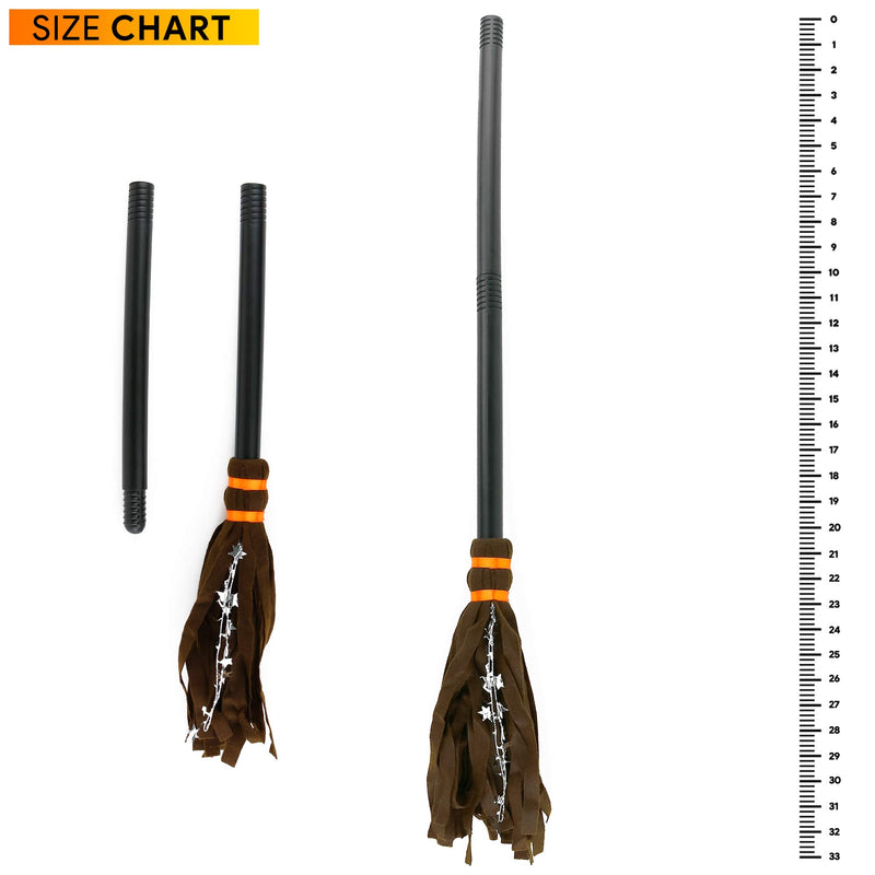 Witch Broomstick Costume Accessories - Realistic Wizard Flying Felt Broom Stick Costumes Accessory for All Children