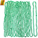 Green Shamrock Beads Necklaces - St Patricks Day Irish Clover Bead Necklace Party Favors Pack - 1 Dozen