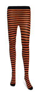 Black and Orange Tights - Striped Nylon Stretch Pantyhose Stocking Accessories for Every Day Attire and Costumes for Men, Women and Kids