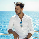 Silver Mirrored Aviator Sunglasses - Military Style Mirror Sun Glasses with Metal Frame and UV 400 Protection