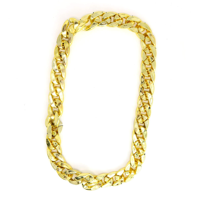 Rapper Gold Chain Accessory - 90s Hip Hop Fake Gold Costume Necklace - 1 Piece