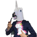 Unicorn Head Costume Accessory - Realistic White and Pink Animal Unicorn Horse Head for All Ages