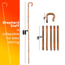 Shepherd's Costume Crook Staff - Shepherd Gold Wood Like Hook Cane for Cosplay and Dress Up