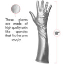 Silver Metallic Opera Gloves - Roaring 20's Fancy Flapper Elbow Evening Gloves Accessories for Women and Girls