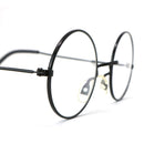 Round Wizard Costume Glasses - Black Metal Frame Circular Costume Eyeglasses - 1 Pair