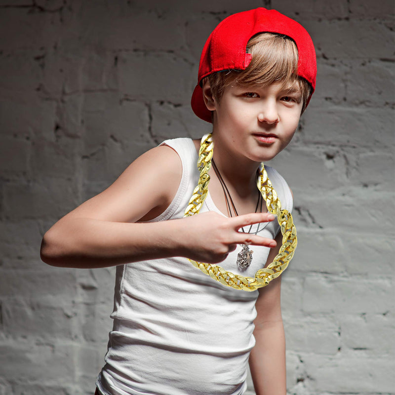 Rapper Gold Chain Accessory - 90s Hip Hop Fake Gold Costume Necklace - Rapper Gold Chain Accessory - 90s Hip Hop Fake Gold Costume Necklace -