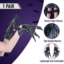 Faux Leather Claw Gloves - Black Lizard Skin Scary Leather Hand Glove Animal Claws for Women and Kids
