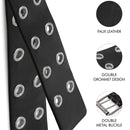 Double Grommet Punk Belt - Black Faux Leather 2 Prong and Holes Aesthetic Grunge Belts for Men Women and Kids