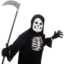 Skeleteen Grey Death Scythe Staff - Grim Reaper Death Costume Accessories Weapon Scythe Prop