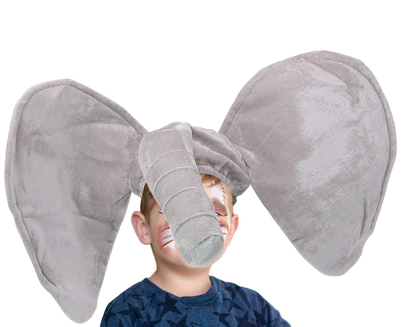 Stuffed Elephant Costume Hat - Plush Animal Funny Costume Accessories Hat - 1 Piece Grey
